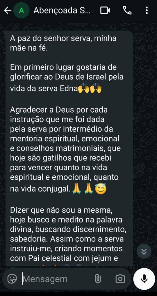 Depoimento Abençoada S. — parte 1